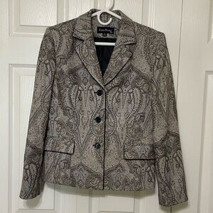 Evan Picone Women's Paisley Blazer - Black and Gray